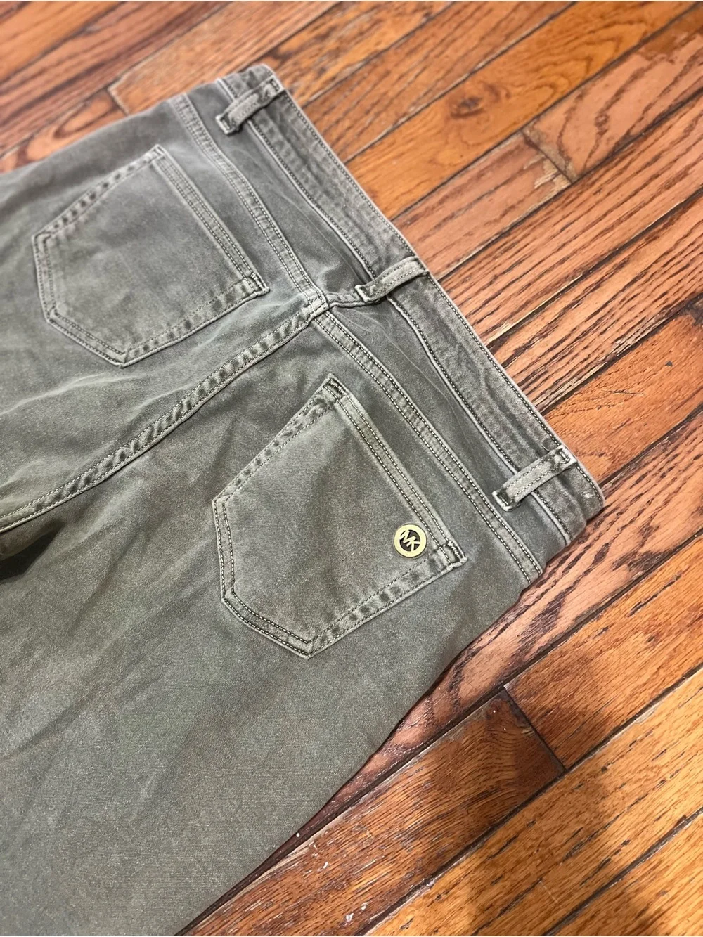 Michael Kors Jeans Womens 10 Green Izzy Skinny Cropped Casual Pants Denim
